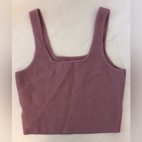 Kendall & Kylie Mauve Ribbed Sweater Crop Tank Top - Picture 3 of 6